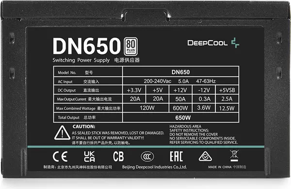 Deepcool DN650 650W 80 Plus 230V Eu DP-230EU-DN650